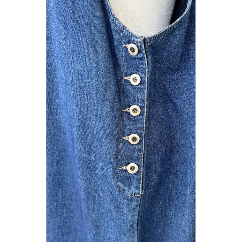 Denim Dress Womens 18W Embroidered Flag Patriotic Carolina Colours Jumper - Picture 6 of 10